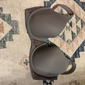 Leading Lady Gray Bra with Pink Embroidery